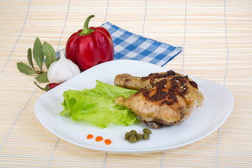 Roasted chicken leg