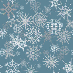Seamless texture with snowflakes