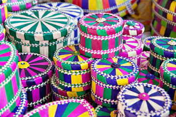 Unique vibrant handwoven traditional Bajau gift box