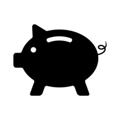 black piggy bank isolated on white background