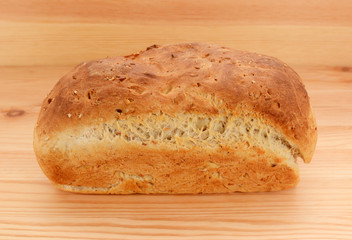 Freshly baked loaf of crusty bread