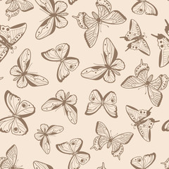 Butterflies seamless pattern.