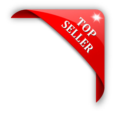 Red corner with the sign top seller - vector svg
