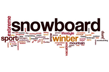 Obraz premium Snowboard word cloud