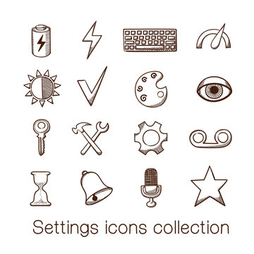 Settings icons collection.