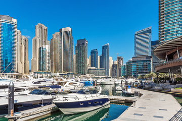 Fototapeta na wymiar Yachts at Dubai Marina