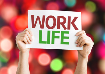 Work Life card with colorful background