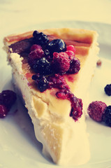 portion of cheesecake