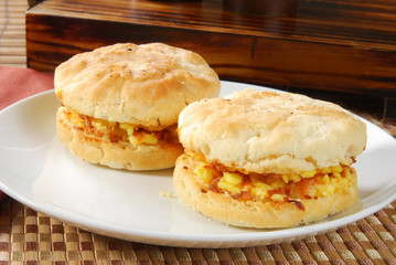 Ham and cheese biscuit