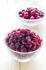 Cranberries wooden glass bowl berry