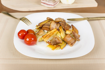 . fried potatoes with bacon