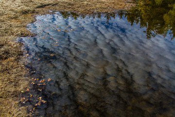 Water reflection of clouds-Trebon,Czech Republic