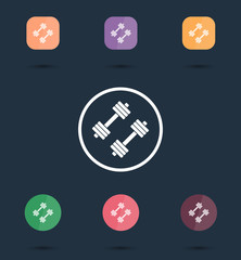 barbells trendy icon, 7 variations vector illustration, eps10