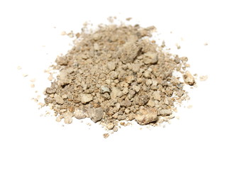 pile dry dirt isolated on white background with clipping path