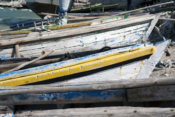 Fototapeta na wymiar Fischerboote, Môle Saint Nicolas, Haiti