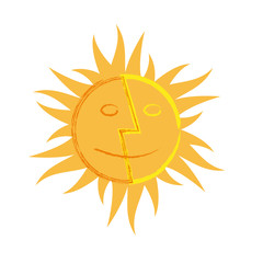 vector sign sun double faces