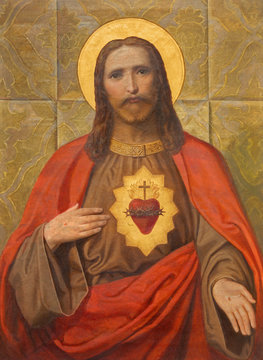 Vienna - The Heart of Jesus paint in Salesianerkirche
