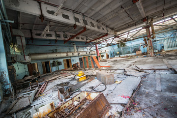 Jupiter Factory in Pripyat ghost town, Chernobyl Zone, Ukraine