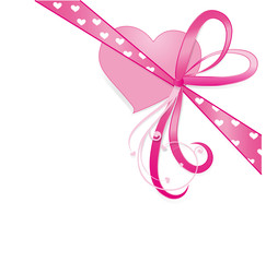 Rosa Schleife mit Herz