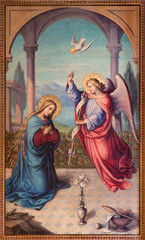 Vienna - The Annunciation paint in chruch Muttergotteskirche