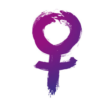 Weltfrauentag, Venus, Symbol,Pinselstrich, frei,Vektor