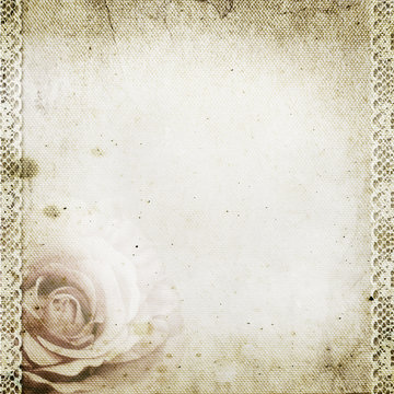 Vintage background with rose, lace