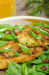 Rabbit steaks with herbs and sour cream