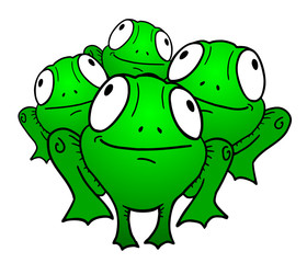 Group of the frog