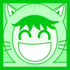 Green mask cat