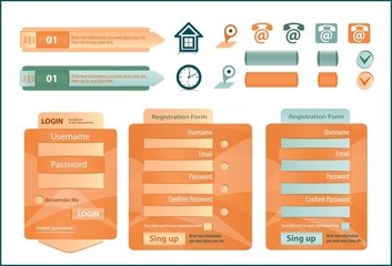 Набор кнопок и иконок