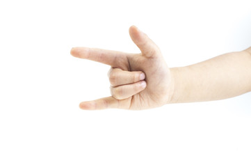 Children hand sign love