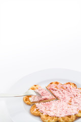 Yummy waffle with free white space to use creatively.