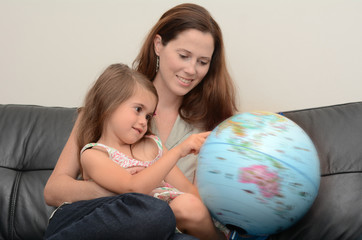 Mother and Child Search and Examining the Globe