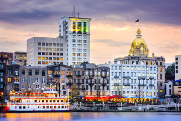 Savannah, Georgia, USA Skyline at the Riverfront