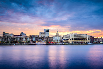 Savannah, Georgia Riverfont Skyline