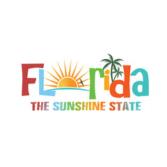 Fototapeta premium Florida theme name logo