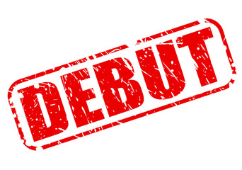 Debut red stamp text