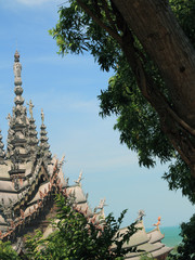 the wooden Church of truth in Thailand