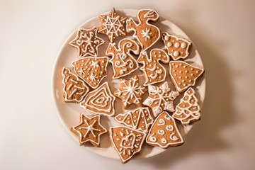 Christmas Ginger and Honey cookies on plate