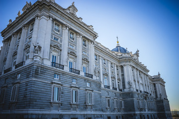 Touristic, Royal Palace of Madrid, located in the area of the Ha
