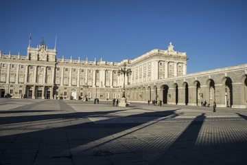 Fototapeta na wymiar Royal Palace of Madrid, located in the area of the Habsburgs, cl