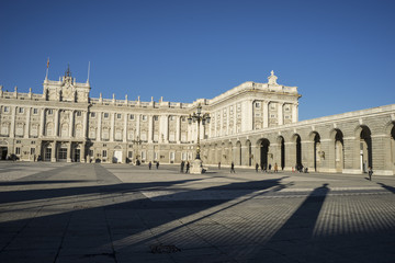 Fototapeta na wymiar Main courtyard of the royal palace in Madrid, Spain, architectur