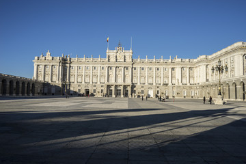 Fototapeta na wymiar Royal Palace of Madrid, located in the area of the Habsburgs, cl
