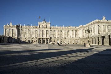 Fototapeta na wymiar Main courtyard of the royal palace in Madrid, Spain, architectur