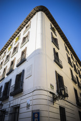 Naklejka premium oldest street in the capital of Spain, the city of Madrid, its a