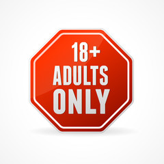 Vector Round Icon of 18 sign on white