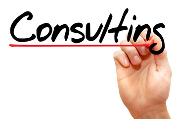 Hand writing Consulting with marker, business concept