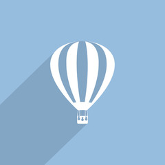 Fototapeta premium hot air balloon web flat icon.