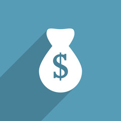 money bag web flat icon.