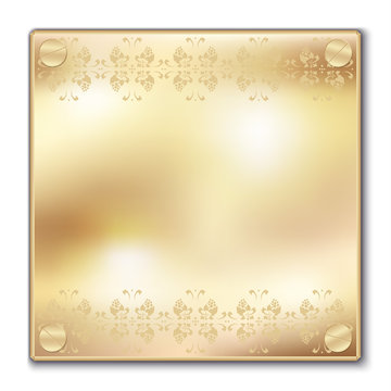 Golden plate with patterns, elements for design